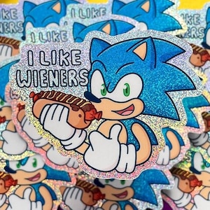 Sonic Likes Wieners Gay Sticker | Pride Rainbow Decal