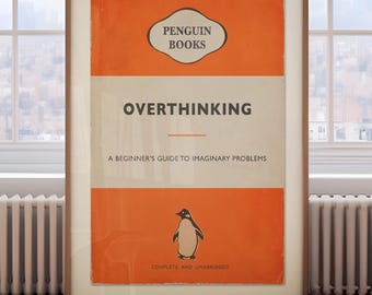 Overthinking - Funny Vintage Book Print