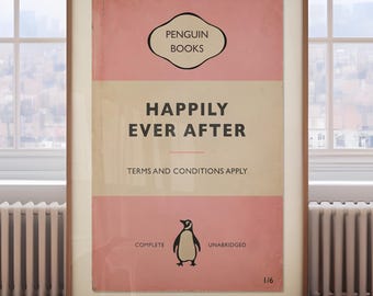 Happily Ever After - Funny Vintage Book Print