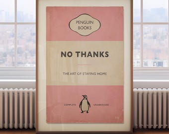 NO THANKS - Funny Vintage Book Print