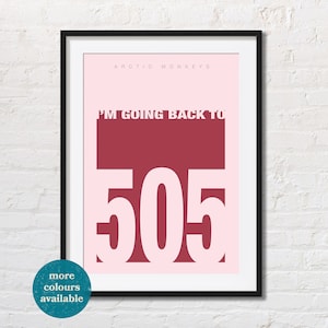 505 | Song Lyrics Poster | Indie Room Decor | Britpop Music Poster | A5 A4 A3