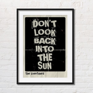 The Libertines Song Lyrics Poster | Don&#39;t Look Back Into The Sun | Music Poster | Indie Room Decor | Britpop | Gift for music lover