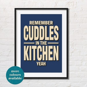 Onthoud knuffels in de keuken | Songtekstafdruk | Indiekamerdecoratie | Muziekposter | Cadeau voor muziekliefhebber