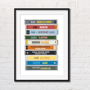 Personalised Cassette Poster | Custom Cassette Stack Print | Music Poster Gift | Retro Music Art | Music Birthday Gift | Custom Wall Art