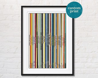 Personalised 30 Vinyl Record Spine Poster | Custom Album Print | Music Poster | Retro Music Poster | 30th Birthday Gift | Wedding Song List