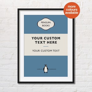 Custom Penguin Book Cover Poster | Personalised Vintage Book Print | Classic Book Poster | Retro Prints | Book Birthday Gift