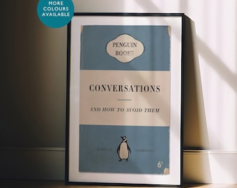 Conversations And How To Avoid Them | Penguin Book Cover Poster | Vintage Book Print | Wall Decor for Book Lovers