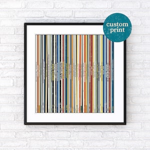 Personalised 50 Vinyl Record Spine Poster | Custom Album Print | Music Poster | Retro Music Poster | 50th Birthday Gift | Wedding Song List