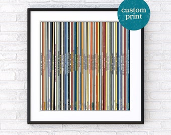 Personalised 50 Vinyl Record Spine Poster | Custom Album Print | Music Poster | Retro Music Poster | 50th Birthday Gift | Wedding Song List