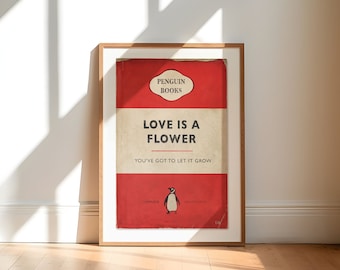 Love Is A Flower | Penguin Book Cover Poster | Vintage Book Print | Retro Prints | Book Lover Gift | Valentines Day Gift