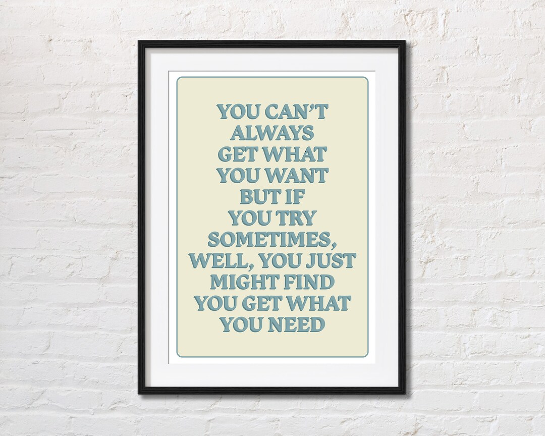 Rolling Stones Song Lyrics Poster You Can