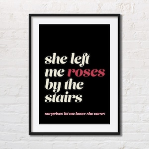 All The Small Things | She Left Me Roses By The Stairs | Blink 182 Song Lyrics Print | Indie Room Decor | Gift for music lover