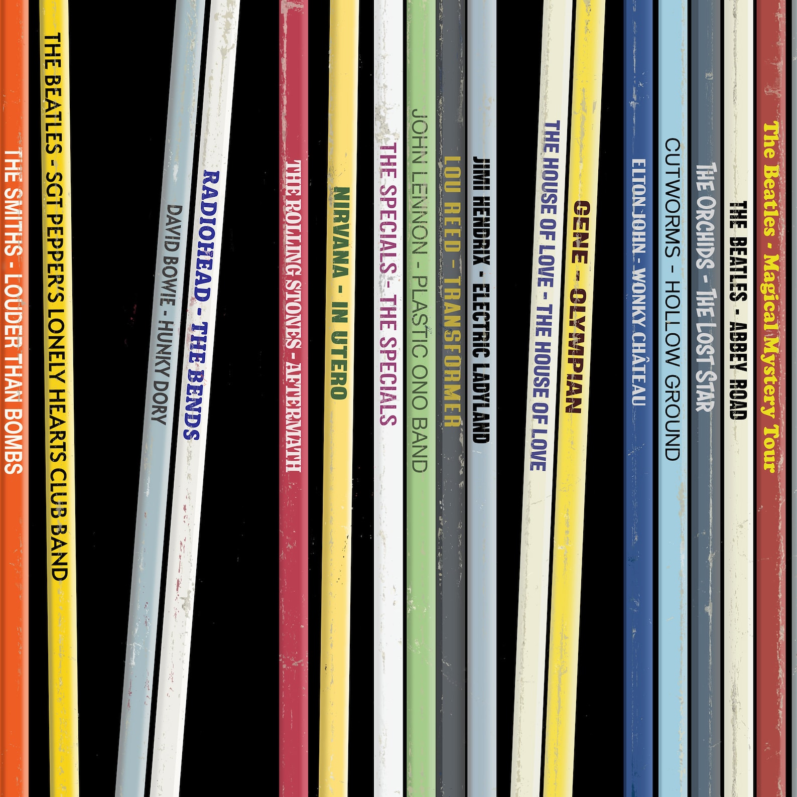 Personalised 20 Vinyl Record Spine Poster Custom Album Print Music personalised-20-vinyl-record-spine-poster-custom-album-print-music