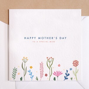 Mum Mother's Day Personalised Card | Modern Flowers Mother's Day Card | Mum Mother's Day Card | Floral Greeting Card