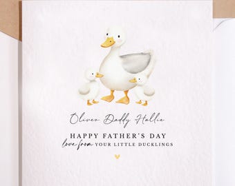 Personalised Father's Day Greeting Card | Little Ducklings | Daddy Father's Day Card | Cute Father's Day Card