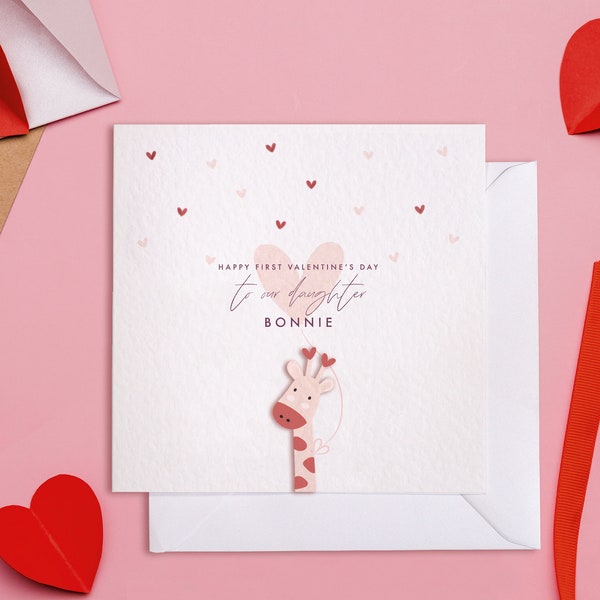 Personalised First Valentine's Day Card, 1st Valentine's Day Greeting Card, Children Valentine's Day Card, Baby Valentine's Day Card