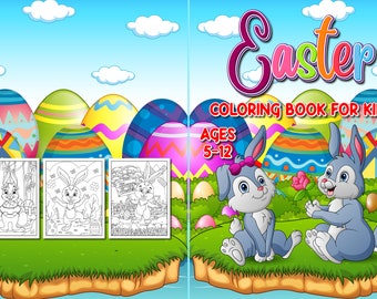 Printable Easter Coloring Book - Instant Digital Download PDF 15 pages (Non-Religious)