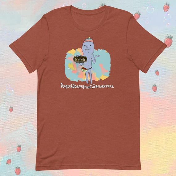 BEER O'Clock | Short Sleeve Ladies Relaxed Fit Shirt | People Worshipping Strawberries