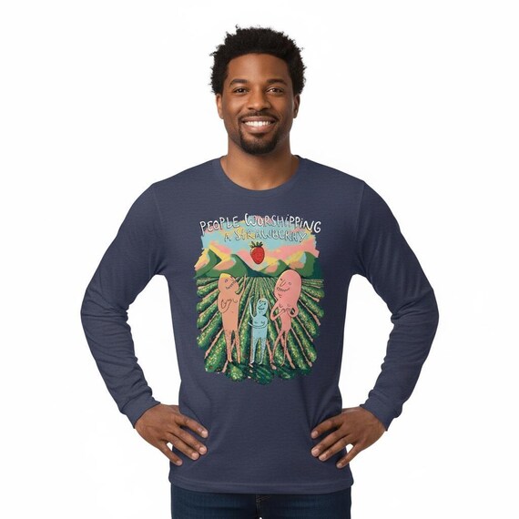 Strawberry - Men's Long Sleeve Shirt - People Worshipping Strawberries