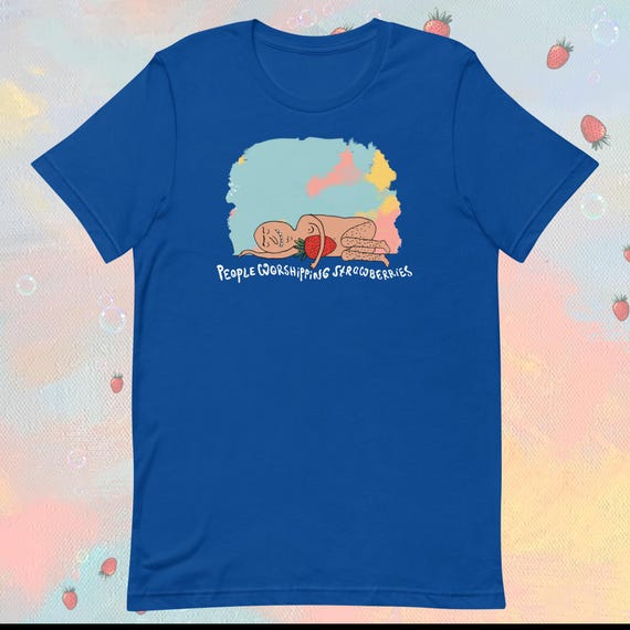 Sleepy | Short Sleeve Ladies Relaxed Fit Shirt | People Worshipping Strawberries
