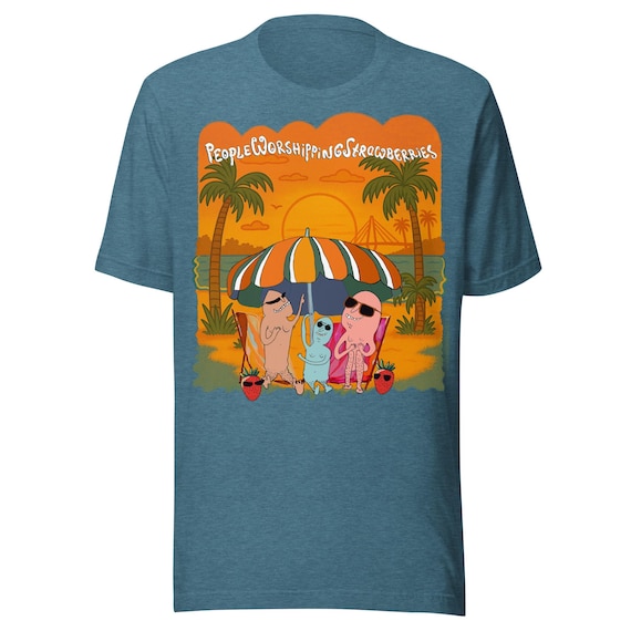 Beach | Men's Short Sleeve Relaxed Fit Shirt | People Worshipping Strawberries