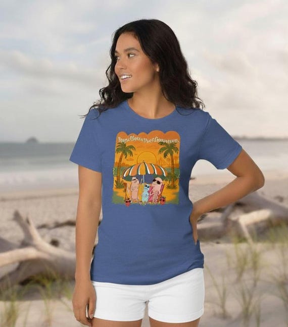 Beach | Short Sleeve Ladies Relaxed Fit Shirt | People Worshipping Strawberries