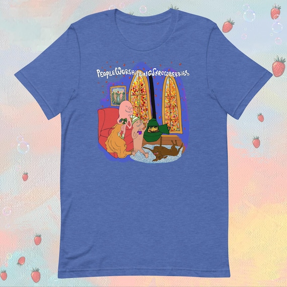 Autumn | Short Sleeve Ladies Relaxed Fit Shirt | People Worshipping Strawberries
