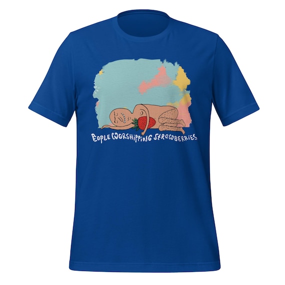 Sleepy | Men's Short Sleeve Relaxed Fit Shirt | People Worshipping Strawberries