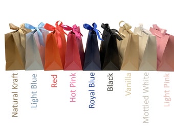 Small Ribbon Tie Party Gift Bags With Rope Handles - Birthday / Boutique Bag