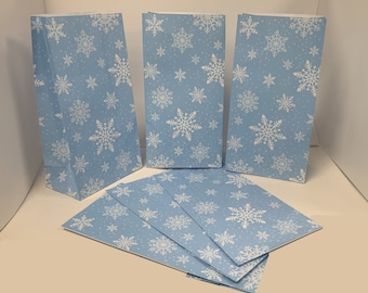 Frozen Blue Snowflake Pick n Mix Bag - Birthday Party Candy Stripe Tall Paper Penny Sweet Bags