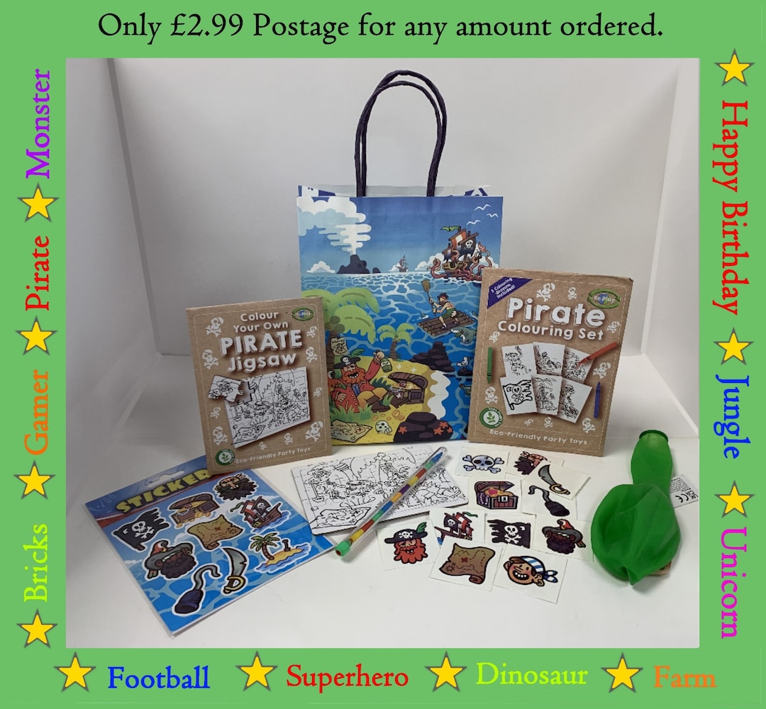 PIRATE Pre Filled Party Bags - Childrens Birthday Gift Bag Fillers Toys ...