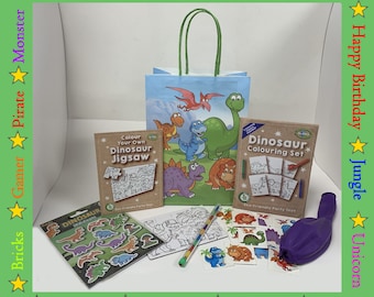 DINOSAUR Pre Filled Party Bags - Boys & Girls Birthday Gift Bag Fillers Toys and Activity's