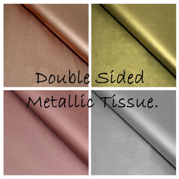 Metallic Gold Silver Rose Luxury DOUBLE SIDED Tissue Paper- Large Sheets - 50x75cm Gift Wrap