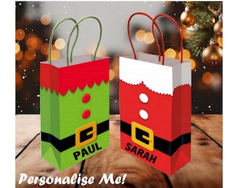 Personalised Christmas Gift Bag Secret Santa, Table Present