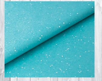 Aqua Blue With Silver Gemstone Luxury Sparkly Glitter Gem Tissue Paper Sheets - 50x75cm Gift Wrap