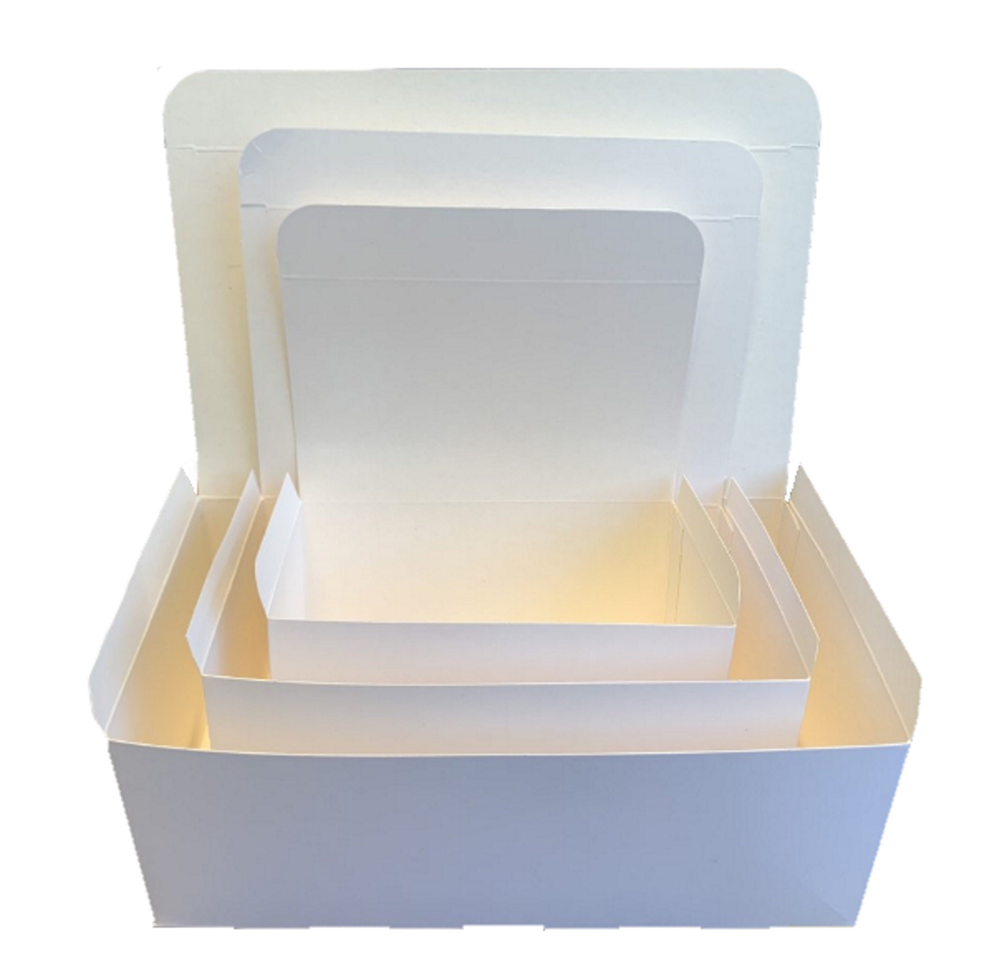 White Rectangular Boxes - Fast Food Cardboard Takeaway Box - Cake Shop ...