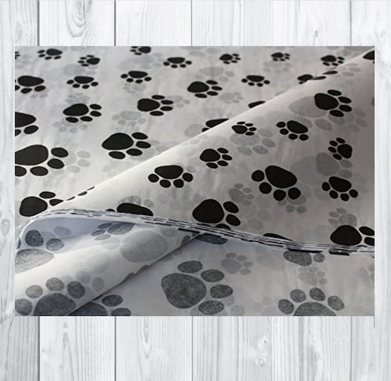 Paw Prints Pets Puppy Dog Cat White Tissue Paper Sheets 50x75cm Gift Wrap 