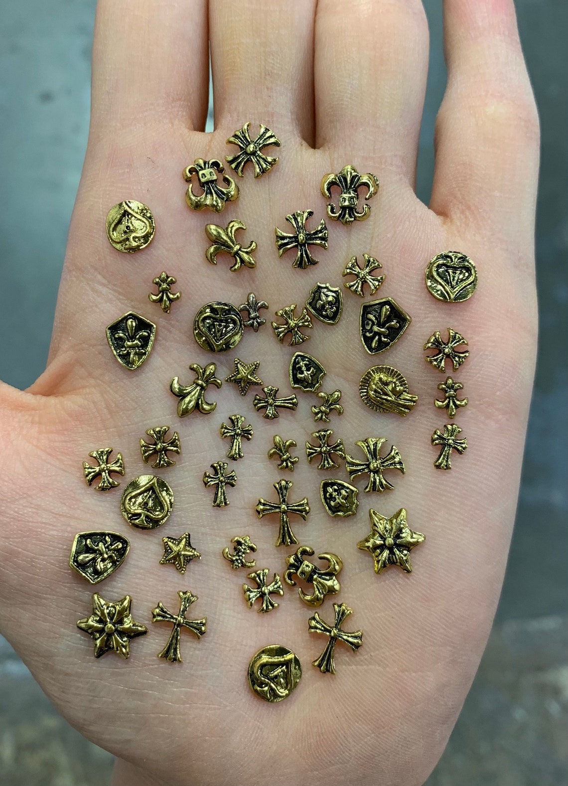 Chrome Hearts Chrome Crosses 3D nail charms bags Etsy