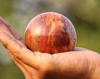 A+ Reddish brown Banded Fancy Jasper ~ 70MM ~ Crystal Gifts ~ Jasper ~ personalized gift ~ gifts for her ~ Healing Metaphysical SPHERE BALL