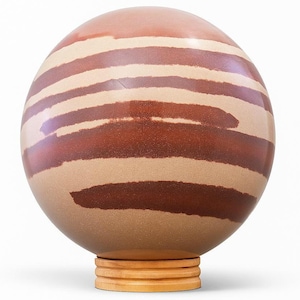 7.3KG Brown Banded Jasper Sphere, Beautiful Large Shiva Lingam Stone Banalinga From India Premium Quality Crystal Sphere Metaphysical Decor