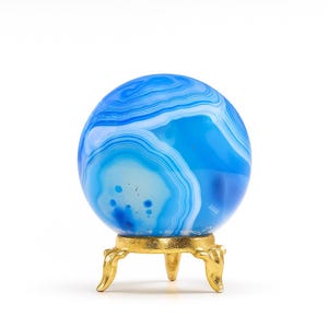 Lace Agate Sphere , Dyed Agate , High Quality Carving Polished Sphere , Large Round-Shaped Stone
