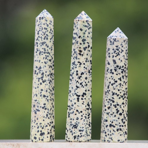 OFFER !! Buy One Get Two /Dalmatian Jasper Point ~ 120 X 25MM/Dalmatian Crystal/HQ Polished shops Tower/Beautiful Reiki,Feng Shui/MuseumQualityArt