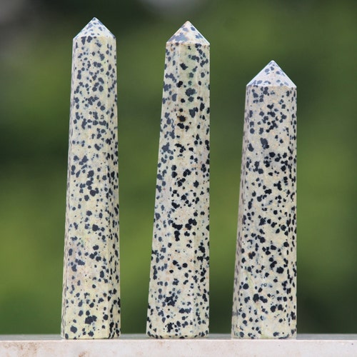 OFFER !! Buy One Get Two /Dalmatian Jasper Point ~ 120 X 25MM/Dalmatian Crystal/HQ Polished shops Tower/Beautiful Reiki,Feng Shui/MuseumQualityArt