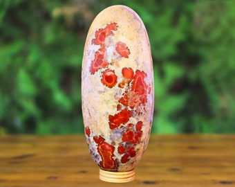 Elevate Your Home Decor with a Mesmerizing Red Cobra Jasper (AAA+ Polished Crystal Lingam)