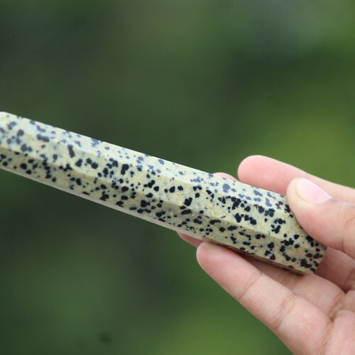 OFFER !! Buy One Get Two /Dalmatian Jasper Point ~ 120 X 25MM/Dalmatian Crystal/HQ Polished shops Tower/Beautiful Reiki,Feng Shui/MuseumQualityArt