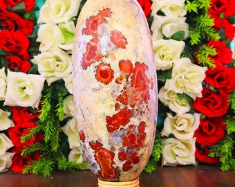 Elevate Your Home Decor with a Mesmerizing Red Cobra Jasper (AAA+ Polished Crystal Lingam)