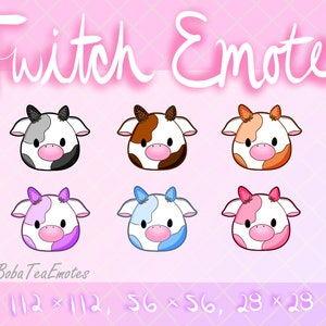 Strawberry Cow Sub Badges for Twitch/ Discord