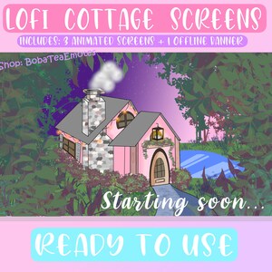 Lofi Cottage | Cute ANIMATED Stream Screens & Offline Banner for Twitch