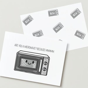 Carte de voeux numérique téléchargeable imprimable Funny Valentine Êtes-vous une ligne de ramassage à micro-ondes
