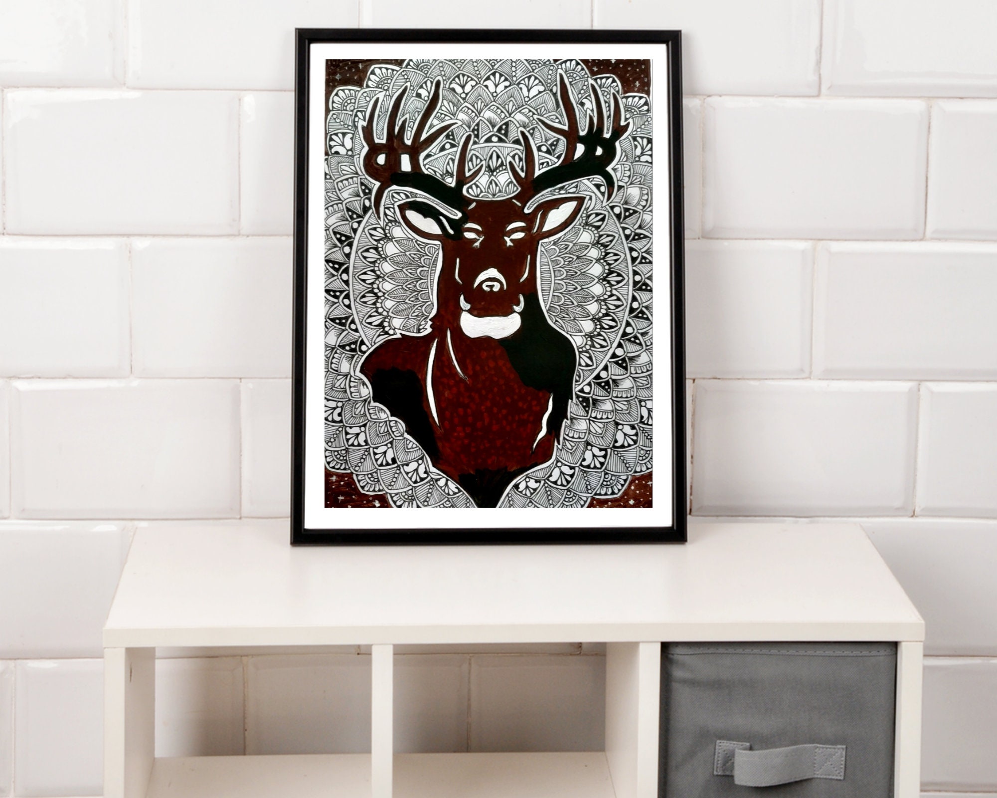 Deer Art Print Deer Wall Decor Deer Painting Wall Décor Etsy